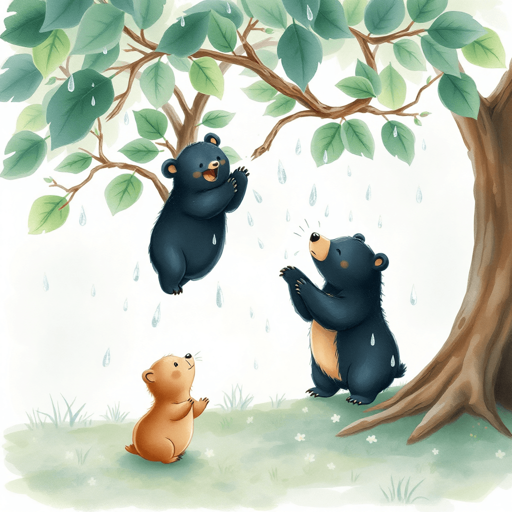 场景插图 树上的夏雨